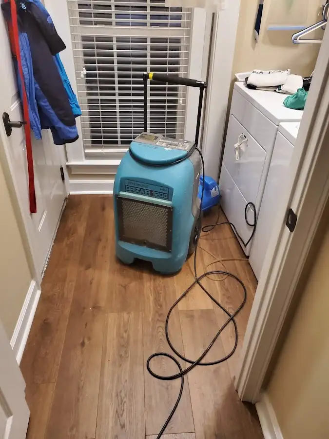 Commercial dehumidifier deployed for Flood Damage Cleanup in Chantilly